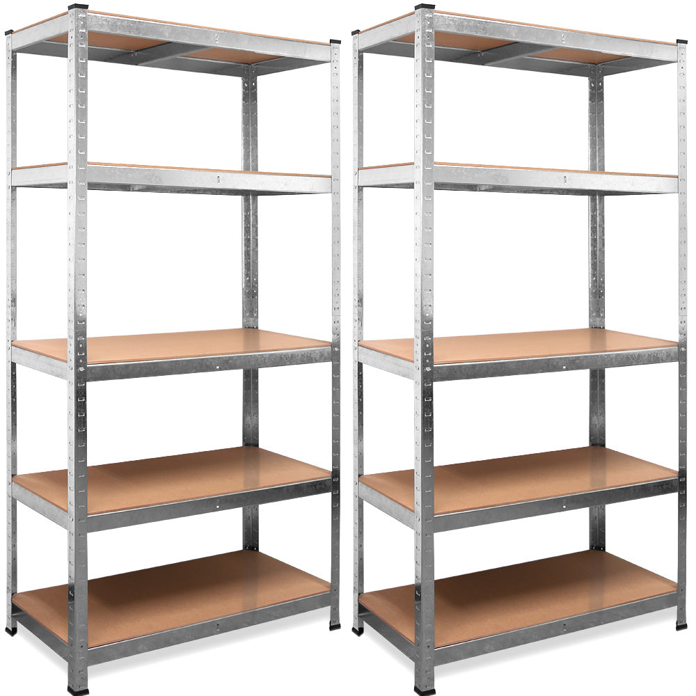 Nancy's Acton Stellingkast - Set van 2 - Opbergrek - Opslagruimte - Zilver - Staal - 90 x 40 x 180 cm