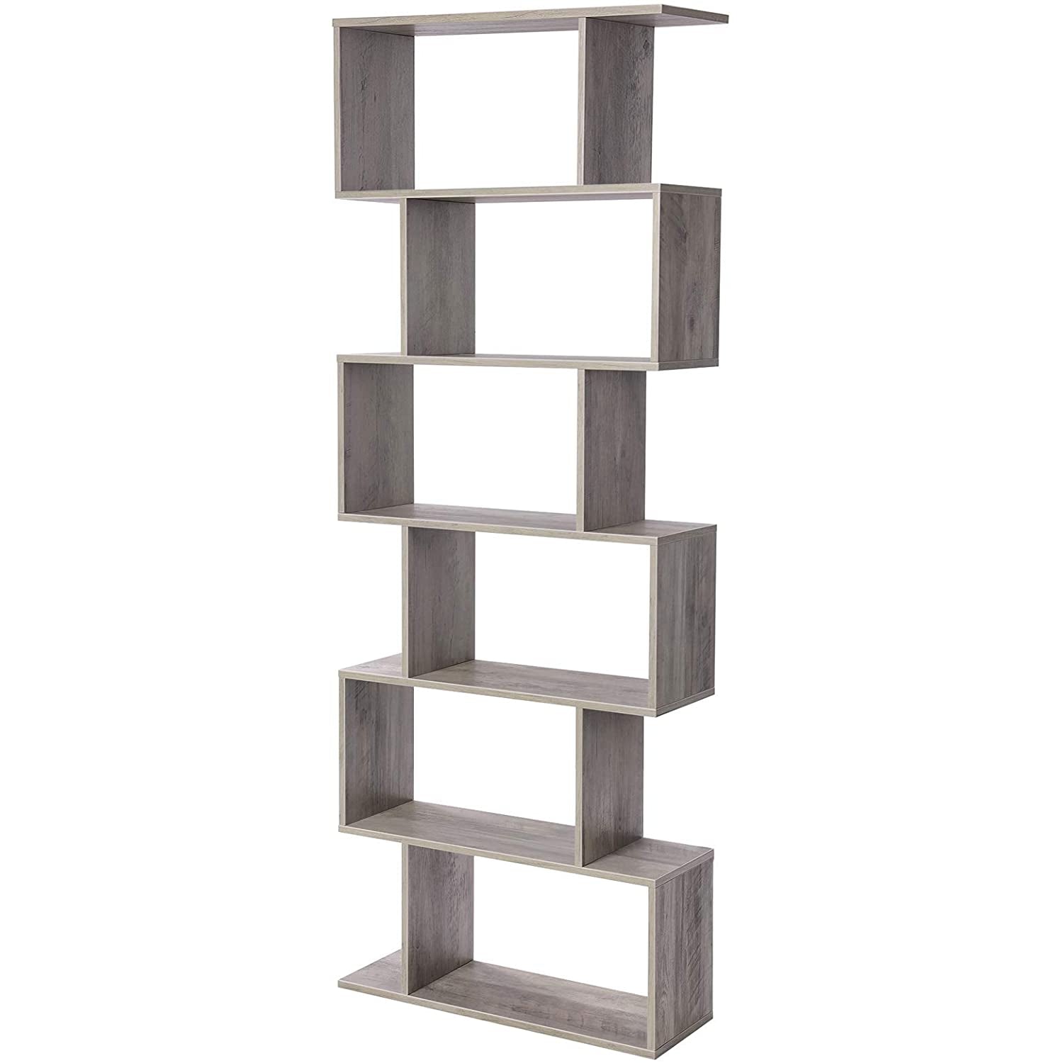 Nancy's Moses Lake Bookcase - Cabinet - Storage Cabinet - Rectangular Compartments - 6 Levels - Gray - 74 x 24 x 190.5 cm