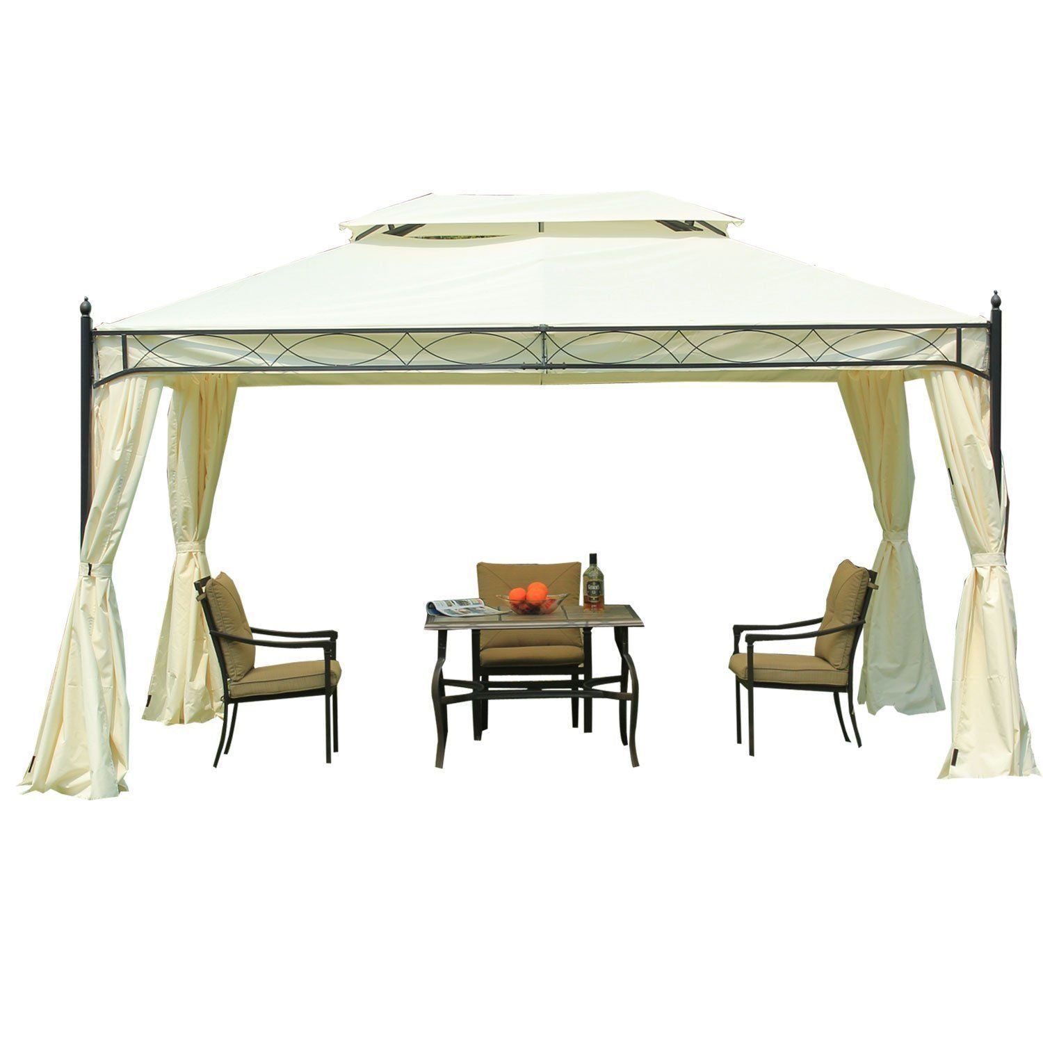 Nancy's Grand Haven Paviljoen - Partytent - Luxe - Zijwanden - Waterafstotend - Staal - Polyester - 300 x 400 cm