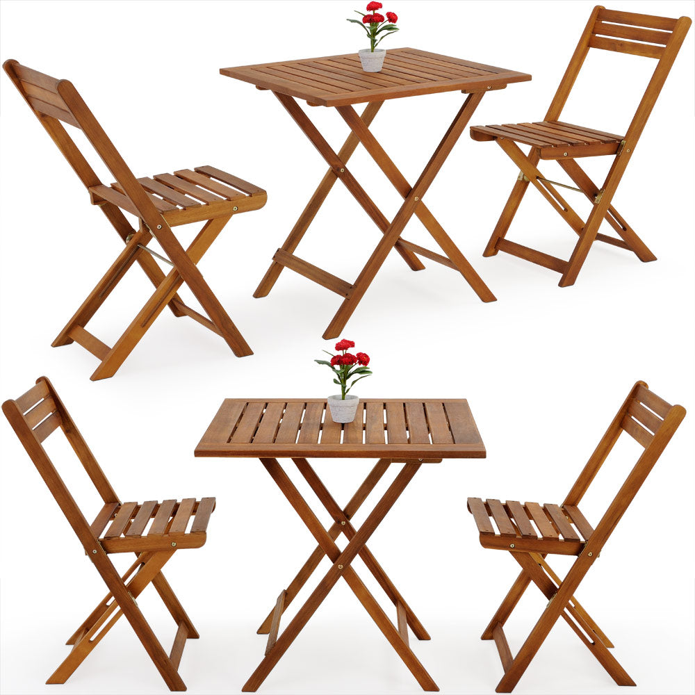 Nancy's Kenwood Balcony set - Bistro set - Chairs - Table - Balcony - Acacia wood - 3-piece