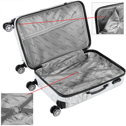 Nancy's Villa Hills Reiskofferset - Kofferset - 4-delig - Met Beautycase - Hardcase - 360° draaibaar - Polycarbonaat