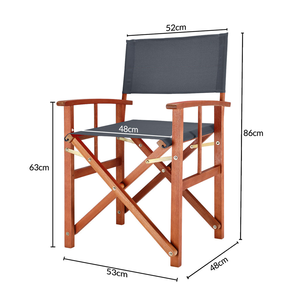 Nancy's Bondurant Tuinstoel - Regisseursstoel - Klapstoel - Stoelen - Waterafstotend - Antraciet - 56,5 x 48 x 86 cm