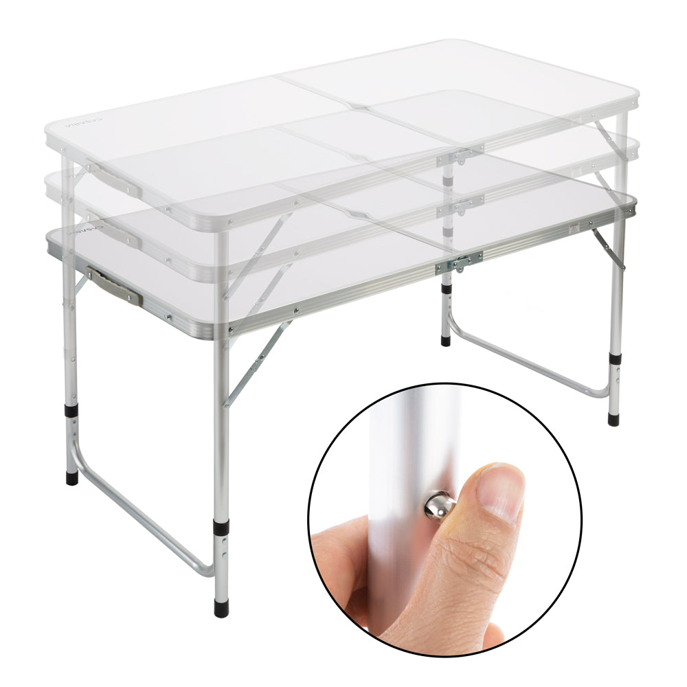 Nancy's Heathrow Camping Table - Folding Table - Garden Table - Foldable Table - Aluminum - MDF - 120 x 60 x 55 cm