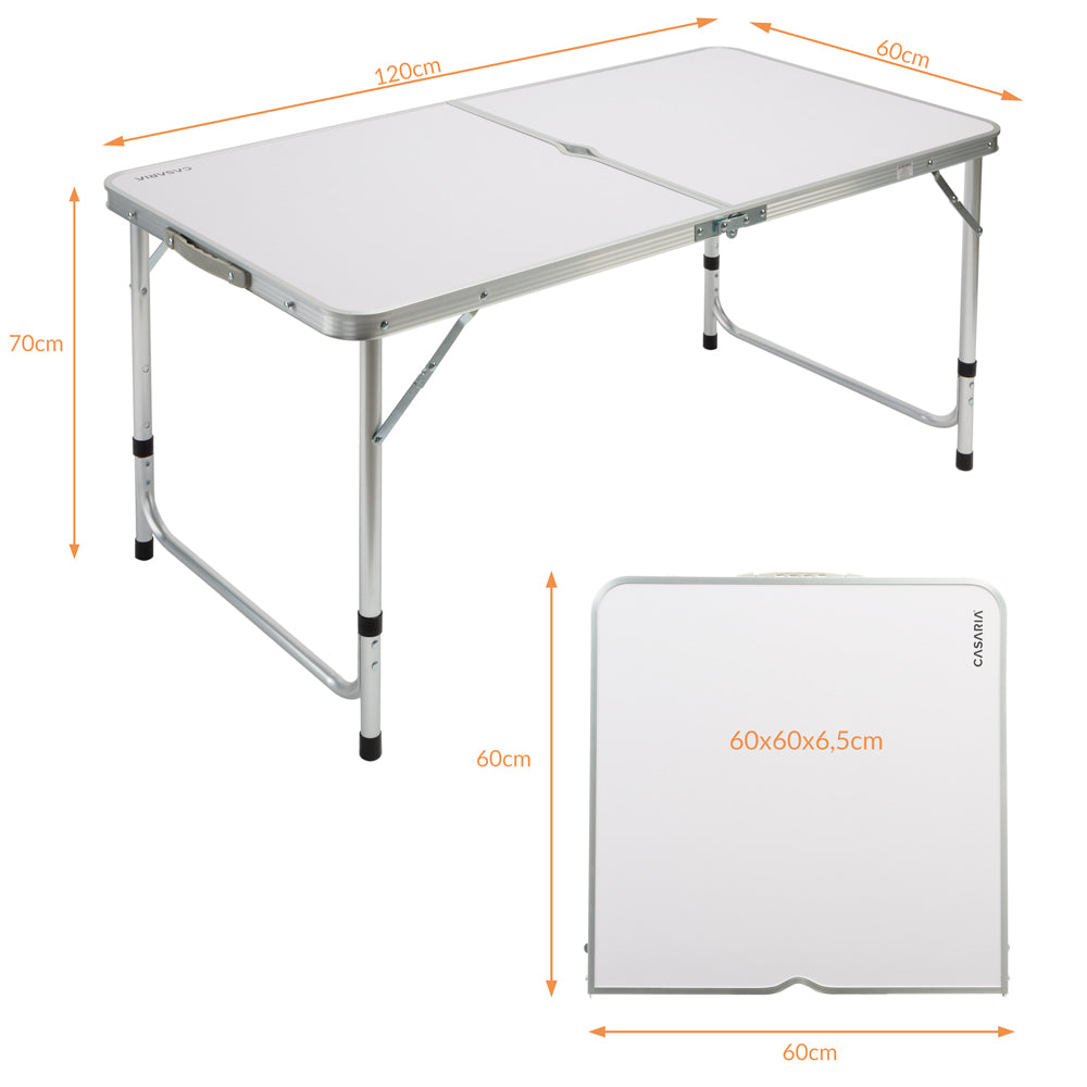 Nancy's Heathrow Camping Table - Folding Table - Garden Table - Foldable Table - Aluminum - MDF - 120 x 60 x 55 cm