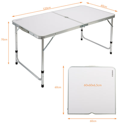 Nancy's Heathrow Camping Table - Folding Table - Garden Table - Foldable Table - Aluminum - MDF - 120 x 60 x 55 cm