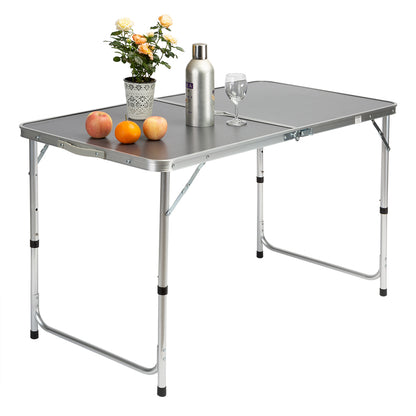 Nancy's Heathrow Camping Table - Folding Table - Garden Table - Foldable Table - Aluminum - MDF - 120 x 60 x 55 cm