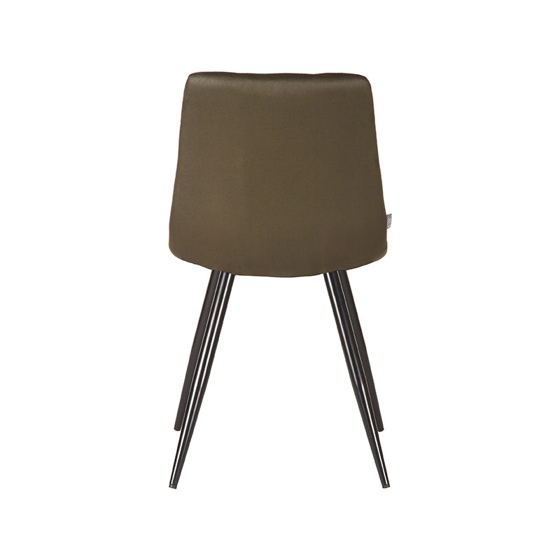 LABEL51 Eetkamerstoel Jay - Set van 2 - Stoel - Microfiber - Eetkamerstoelen - Army green - 45 x 84 x 56 cm