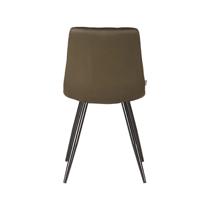 LABEL51 Eetkamerstoel Jay - Set van 2 - Stoel - Microfiber - Eetkamerstoelen - Army green - 45 x 84 x 56 cm