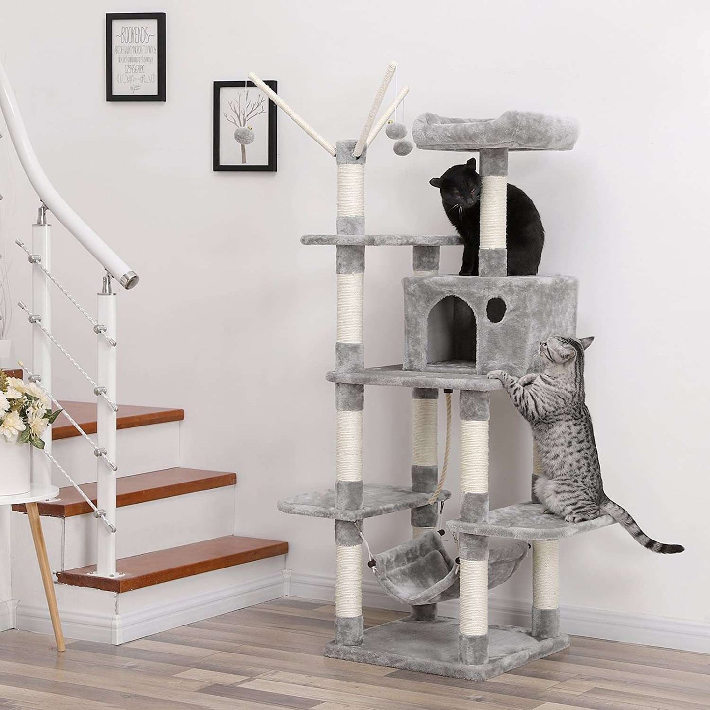 Nancy's Scratching Post for Cats Light Gray XL - Scratching Post 154 CM