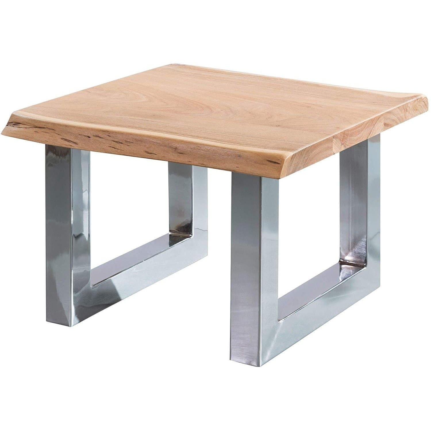 Table basse Saraba de Nancy - Table basse - Marron / Chrome - Bois d'acacia / Acier - ± 60 x 60 x 40 cm