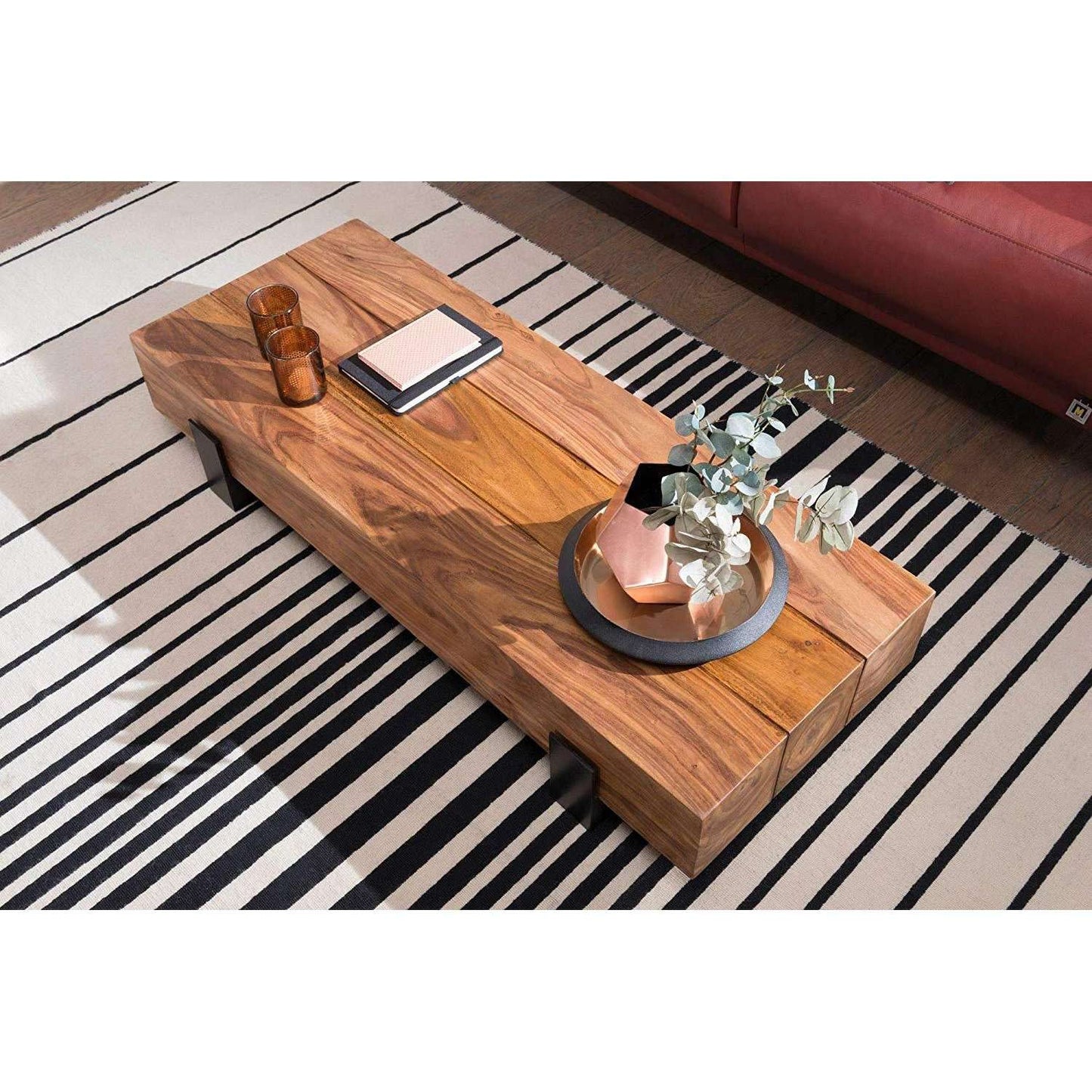 Nancy's Muyana Salontafel - Koffietafel - Boomstamtafel - Massief Sheesham Hout - ± 115 x 45 x 20 cm